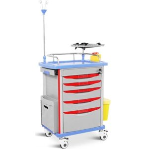 abs double side drawers medicine trolley trash cart