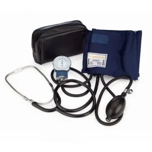 aneroid sphygmomanometer with stethoscope